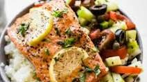 Whole30 Greek Salmon (Gluten Free, Paleo, Low Carb) Whole30 Greek Salmon (Gluten Free, Paleo, Low Carb)