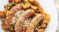 Roasted Italian Sausages with Potatoes, Peppers, and Onions Roasted Italian Sausages with Potatoes, Peppers, and Onions