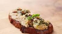 White Bean Crostini with Pancetta and Basil Pesto White Bean Crostini with Pancetta and Basil Pesto