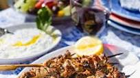 Kycklingsouvlaki med tzatziki Kycklingsouvlaki med tzatziki