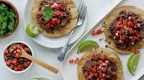 3-Ingredient Refried Bean & Pico de Gallo Tostadas 3-Ingredient Refried Bean & Pico de Gallo Tostadas