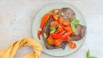 Keto Air Fryer Steak with Roasted Tomatoes and Peppers Keto Air Fryer Steak with Roasted Tomatoes and Peppers