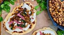 Indian Chickpea Naan Flatbreads with Cucumber Feta Crema Indian Chickpea Naan Flatbreads with Cucumber Feta Crema