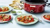 Slow Cooker Stuffed Peppers with Chicken Sausage, Basmati Rice, and Italian Cheese Slow Cooker Stuffed Peppers with Chicken Sausage, Basmati Rice, and Italian Cheese