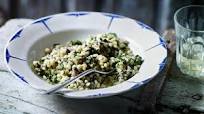 Pearl barley with spinach and pork mince Pearl barley with spinach and pork mince