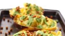Pesto Spaghetti Squash with Spicy Roasted Chickpeas Pesto Spaghetti Squash with Spicy Roasted Chickpeas