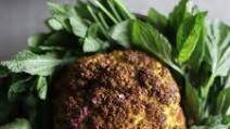 whole roasted cauliflower with sabzi khordan whole roasted cauliflower with sabzi khordan