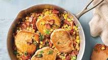 Skillet Pork Chops with Corn and Bacon Skillet Pork Chops with Corn and Bacon