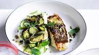 Sicilian snapper with zucchini, mint and pistachio nuts Sicilian snapper with zucchini, mint and pistachio nuts