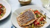 Barramundi & Tzatziki Sauce with Summer Vegetable & Freekeh Salad Barramundi & Tzatziki Sauce with Summer Vegetable & Freekeh Salad