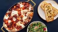 Cheesy Beef & Pork Sausage Meatball Bake with Gnocchi & Spinach Cheesy Beef & Pork Sausage Meatball Bake with Gnocchi & Spinach