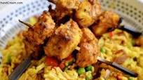 Spicy Chicken Skewers & Turmeric Rice Spicy Chicken Skewers & Turmeric Rice