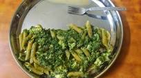 Palak paneer cheesy pasta Palak paneer cheesy pasta