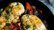 Skillet Chicken with Mushrooms and Peppers Skillet Chicken with Mushrooms and Peppers