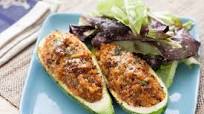 Beef & Bulgur-Stuffed Squash with Caesar Salad Beef & Bulgur-Stuffed Squash with Caesar Salad