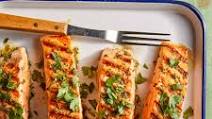 Grilled Salmon with Cilantro-Ginger Sauce Grilled Salmon with Cilantro-Ginger Sauce