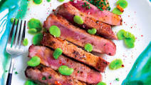 Pork Collar and Fava Beans With Mussel Sauce Pork Collar and Fava Beans With Mussel Sauce