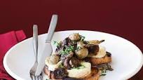 Mushroom and taleggio on bruschetta Mushroom and taleggio on bruschetta