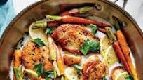 Skillet Chicken with Roasted Potatoes and Carrots Skillet Chicken with Roasted Potatoes and Carrots