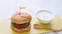 Cauliflower Hummus Burgers with Mint Tzatziki Cauliflower Hummus Burgers with Mint Tzatziki