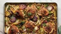Sheet-Pan Roast Chicken and Mustard-Glazed Cabbage Sheet-Pan Roast Chicken and Mustard-Glazed Cabbage