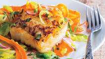 Pan-Seared Cod & Sautéed Vegetables with Lemon-Butter Pan-Seared Cod & Sautéed Vegetables with Lemon-Butter