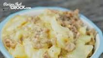Beefy Cheesy Crock Pot Potato Casserole Beefy Cheesy Crock Pot Potato Casserole