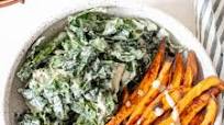 Tahini Kale Caesar with Sweet Potato Fries Tahini Kale Caesar with Sweet Potato Fries