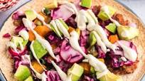 Black Bean Tostadas with Sweet Potatoes and Poblano Peppers Black Bean Tostadas with Sweet Potatoes and Poblano Peppers