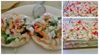 Tostadas de Surimi con Camarón Tostadas de Surimi con Camarón