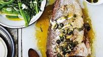 Snapper with white wine, green olives and parsley (dentice alla vernaccia) Snapper with white wine, green olives and parsley (dentice alla vernaccia)