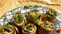 Palak Paneer Dosa Roll Palak Paneer Dosa Roll