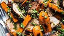Grilled Pork Tenderloin with Carrots and Chermoula Grilled Pork Tenderloin with Carrots and Chermoula