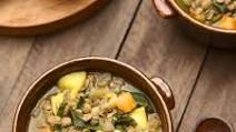 Stewed Lentils with Potatoes and Spinach Stewed Lentils with Potatoes and Spinach