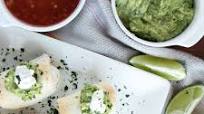Baked Mini Chimichangas with Creamy Spicy Guacamole Recipe Baked Mini Chimichangas with Creamy Spicy Guacamole Recipe