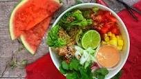 Glazed teriyaki salmon poke bowl Glazed teriyaki salmon poke bowl