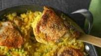 Crispy Chicken and Saffron Rice Skillet Crispy Chicken and Saffron Rice Skillet