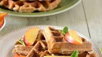 Multigrain Waffles with Nectarines Multigrain Waffles with Nectarines