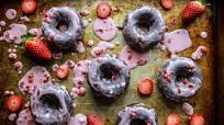 Chocolate Donuts with Strawberry Glaze Chocolate Donuts with Strawberry Glaze