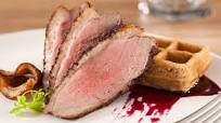Smoked Duck with Five Spice Waffles and Hibiscus Syrup Smoked Duck with Five Spice Waffles and Hibiscus Syrup