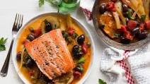 Pan-seared salmon with fennel, capers, and olives Pan-seared salmon with fennel, capers, and olives