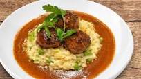 American Wagyu Meatballs and Sweet Pea Risotto American Wagyu Meatballs and Sweet Pea Risotto