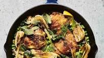 Skillet Chicken Thighs with Peas and Fennel Skillet Chicken Thighs with Peas and Fennel