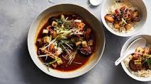 Vegetarian mapo tofu with shiitake mushrooms Vegetarian mapo tofu with shiitake mushrooms