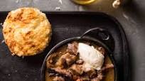 Brisket-and-Mushroom Stew with Cheddar-Jalapeño Biscuits Brisket-and-Mushroom Stew with Cheddar-Jalapeño Biscuits