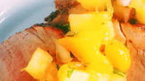 Jerk pork tenderloin with pineapple and mango salsa Jerk pork tenderloin with pineapple and mango salsa