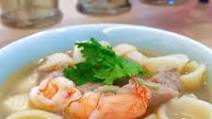 Prawn and Pork Macaroni in Home-made Prawn Broth Prawn and Pork Macaroni in Home-made Prawn Broth