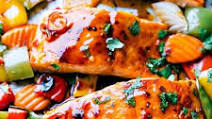 Sheet Pan Thai Glazed Salmon with Vegetables Sheet Pan Thai Glazed Salmon with Vegetables