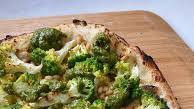Romanesco Pizza with Cashew Cream, Salsa Verde and Pine Nuts Romanesco Pizza with Cashew Cream, Salsa Verde and Pine Nuts