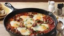 Saucy Beef with Baked Eggs Saucy Beef with Baked Eggs